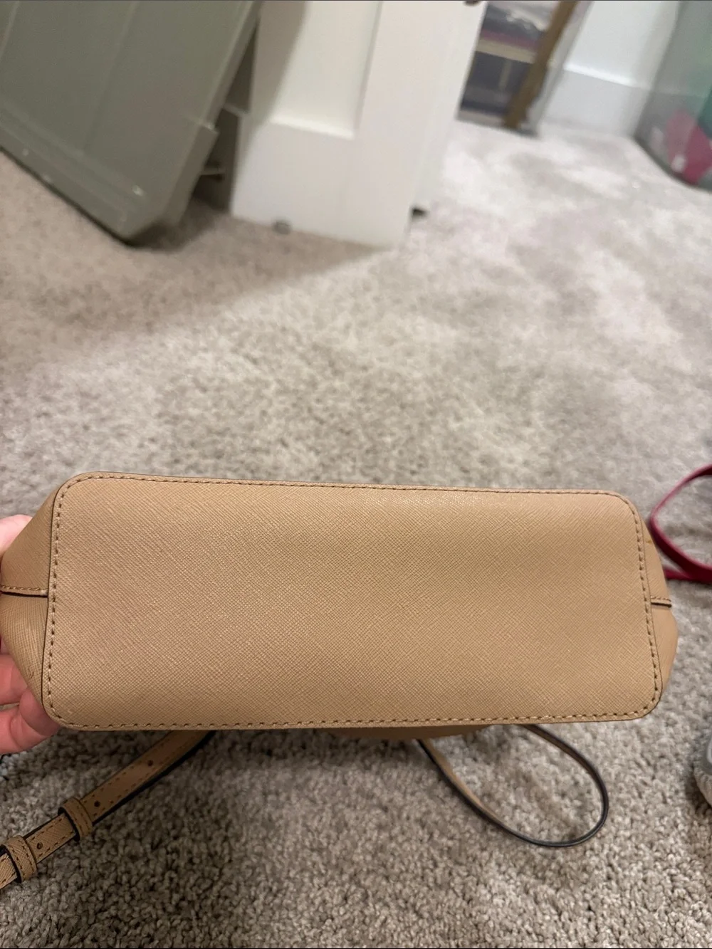 Michael Kors Beige Leather Crossbody with Gold Hardware